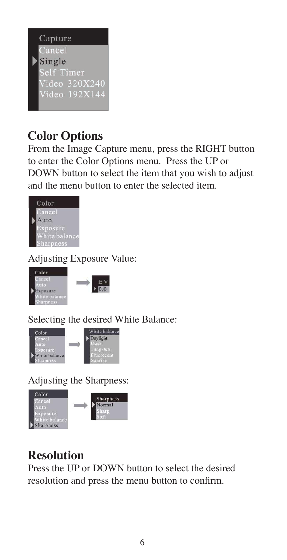 Color options, Resolution | Argus Camera ARGUS QC-3195B User Manual | Page 6 / 20