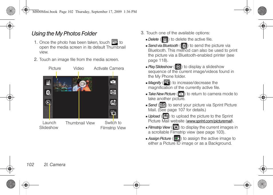 Using the my photos folder | Samsung SPH-M810HAASPR User Manual | Page 114 / 235