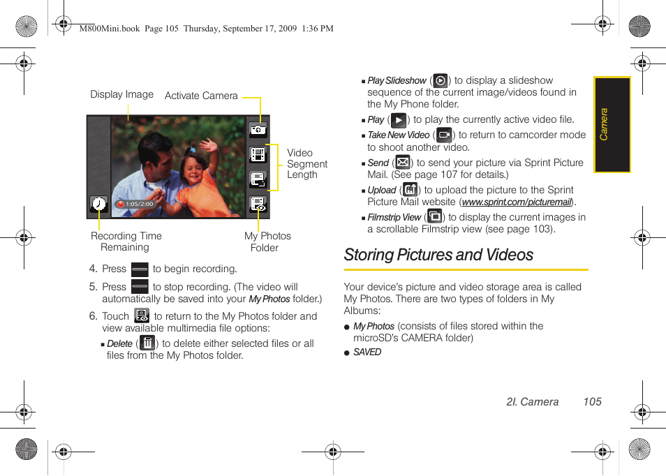 Storing pictures and videos | Samsung SPH-M810HAASPR User Manual | Page 117 / 235