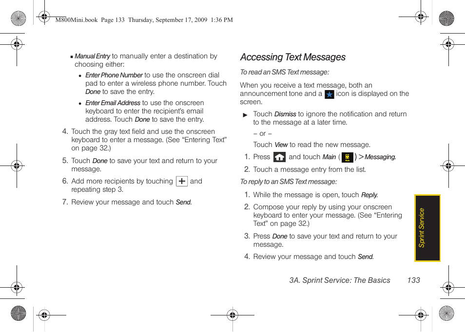 Accessing text messages | Samsung SPH-M810HAASPR User Manual | Page 145 / 235