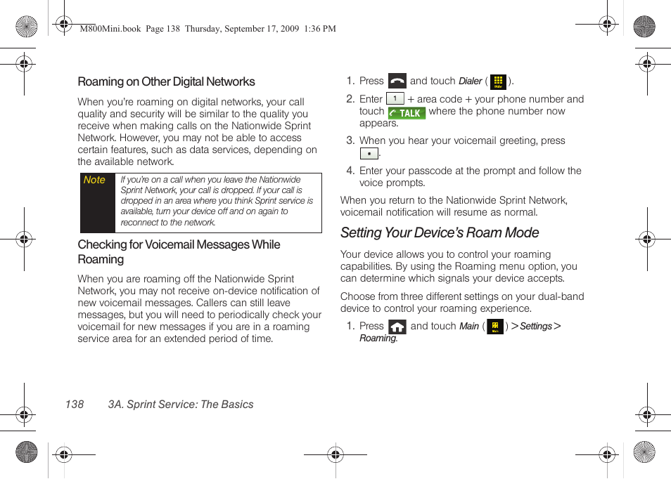 Setting your device’s roam mode | Samsung SPH-M810HAASPR User Manual | Page 150 / 235