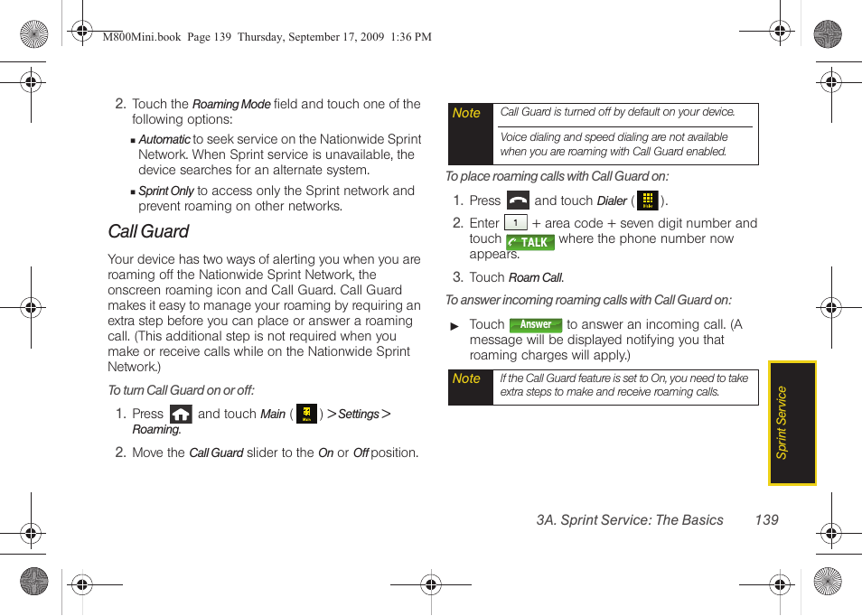 Call guard | Samsung SPH-M810HAASPR User Manual | Page 151 / 235