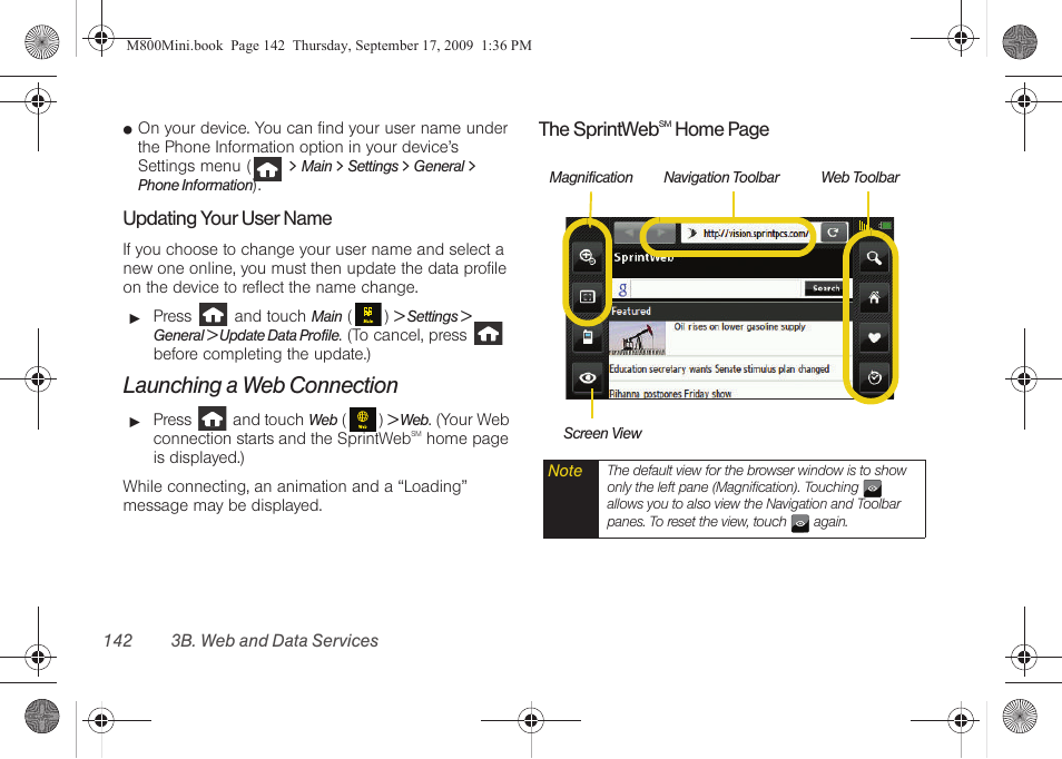 Launching a web connection | Samsung SPH-M810HAASPR User Manual | Page 154 / 235