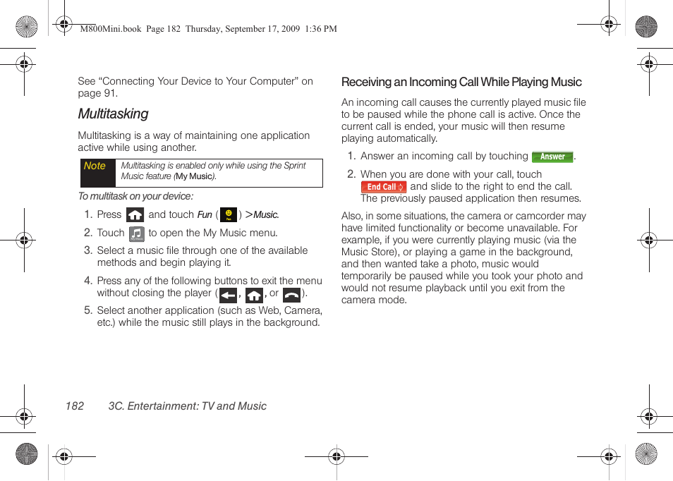 Multitasking | Samsung SPH-M810HAASPR User Manual | Page 194 / 235