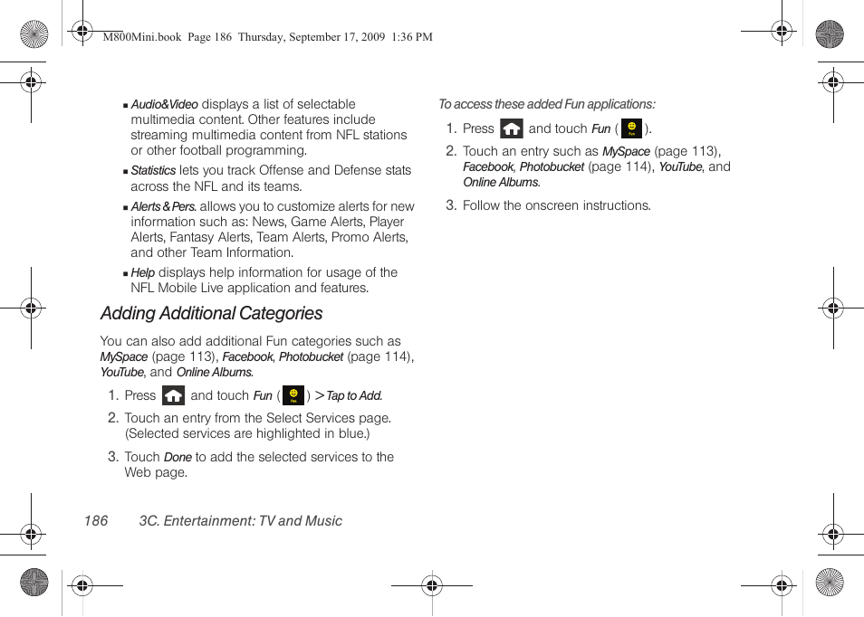 Adding additional categories | Samsung SPH-M810HAASPR User Manual | Page 198 / 235