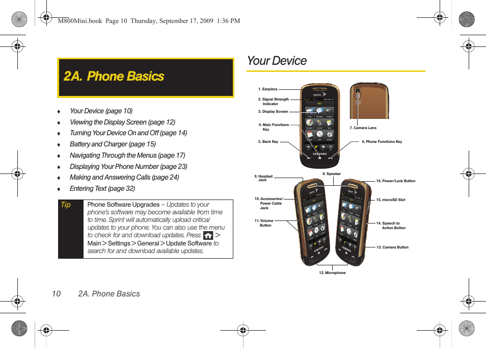 2a. phone basics, Your device, 10 2a. phone basics | Samsung SPH-M810HAASPR User Manual | Page 22 / 235