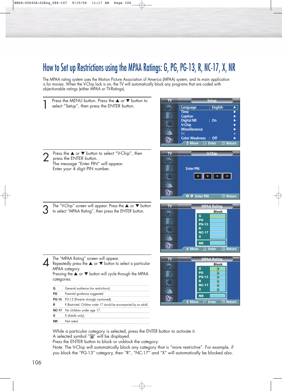 Samsung HPP5071X-XAC User Manual | Page 106 / 116