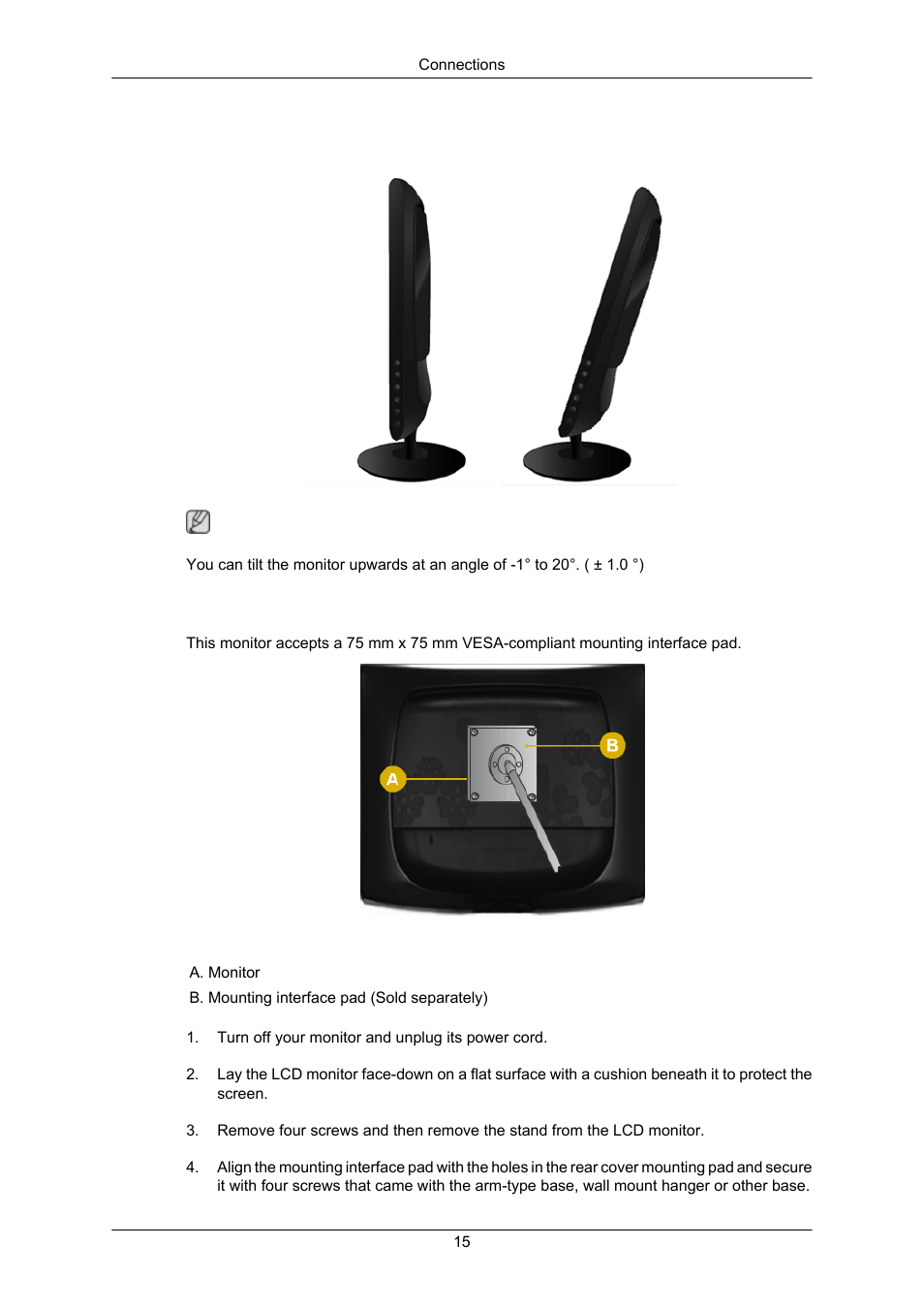 Using the stand, Folding the base, Attaching a base | Samsung LS17CMAKF-XT User Manual | Page 16 / 58