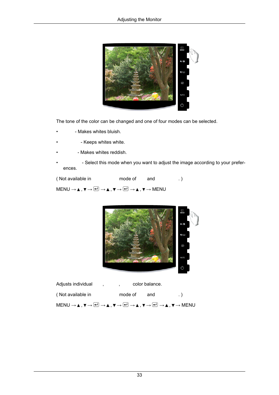 Color tone, Color control | Samsung LS17CMAKF-XT User Manual | Page 34 / 58