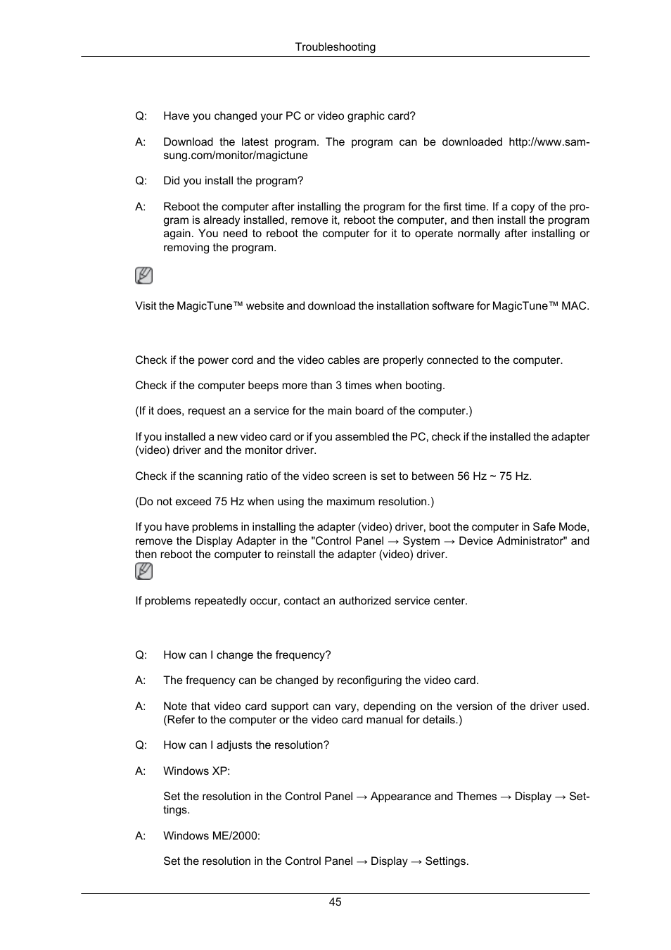 Q & a | Samsung LS17CMAKF-XT User Manual | Page 46 / 58