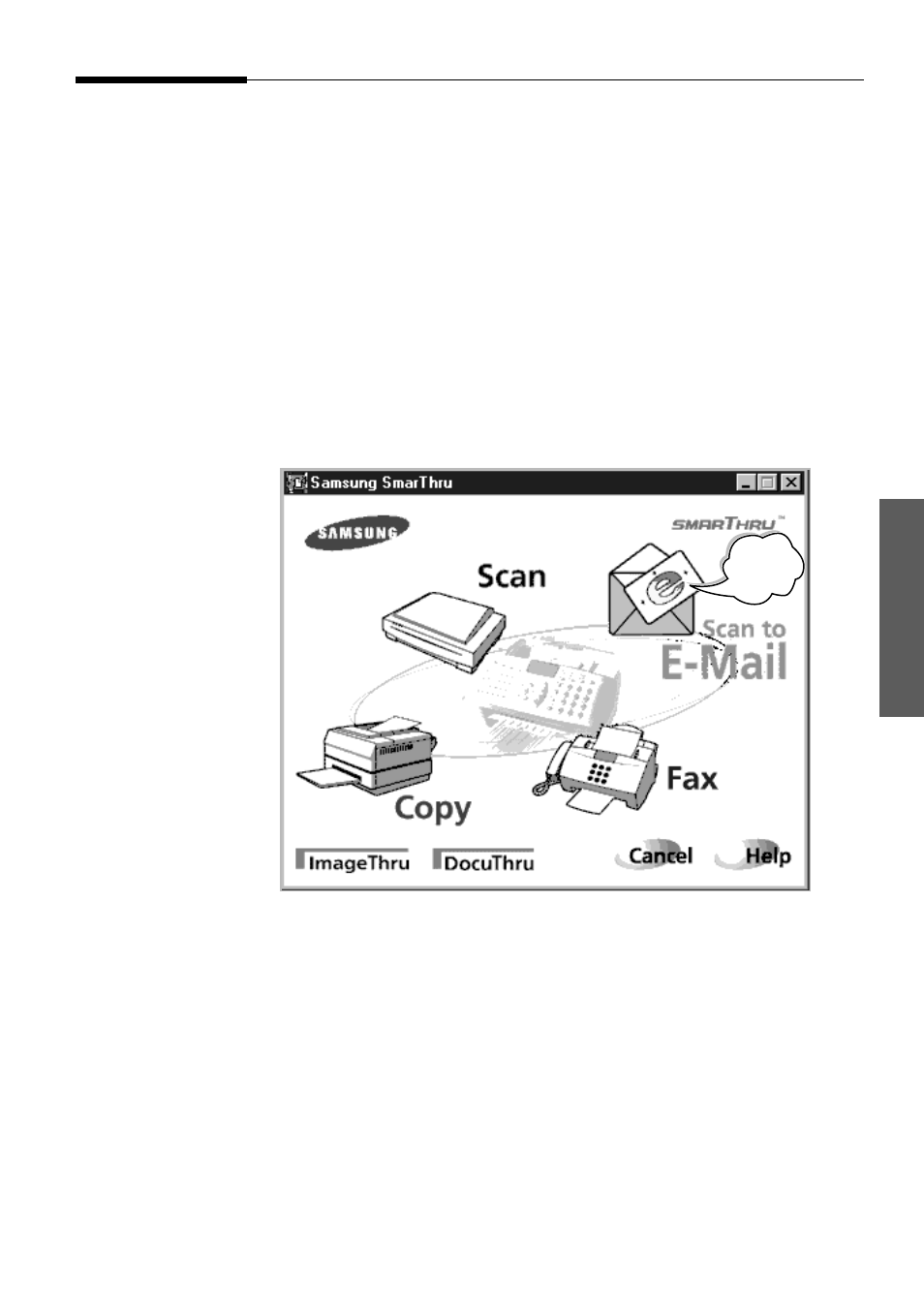 Scanning a document and sending it by e-mail, Using smarthru | Samsung SF-5100PI-XAA User Manual | Page 60 / 108