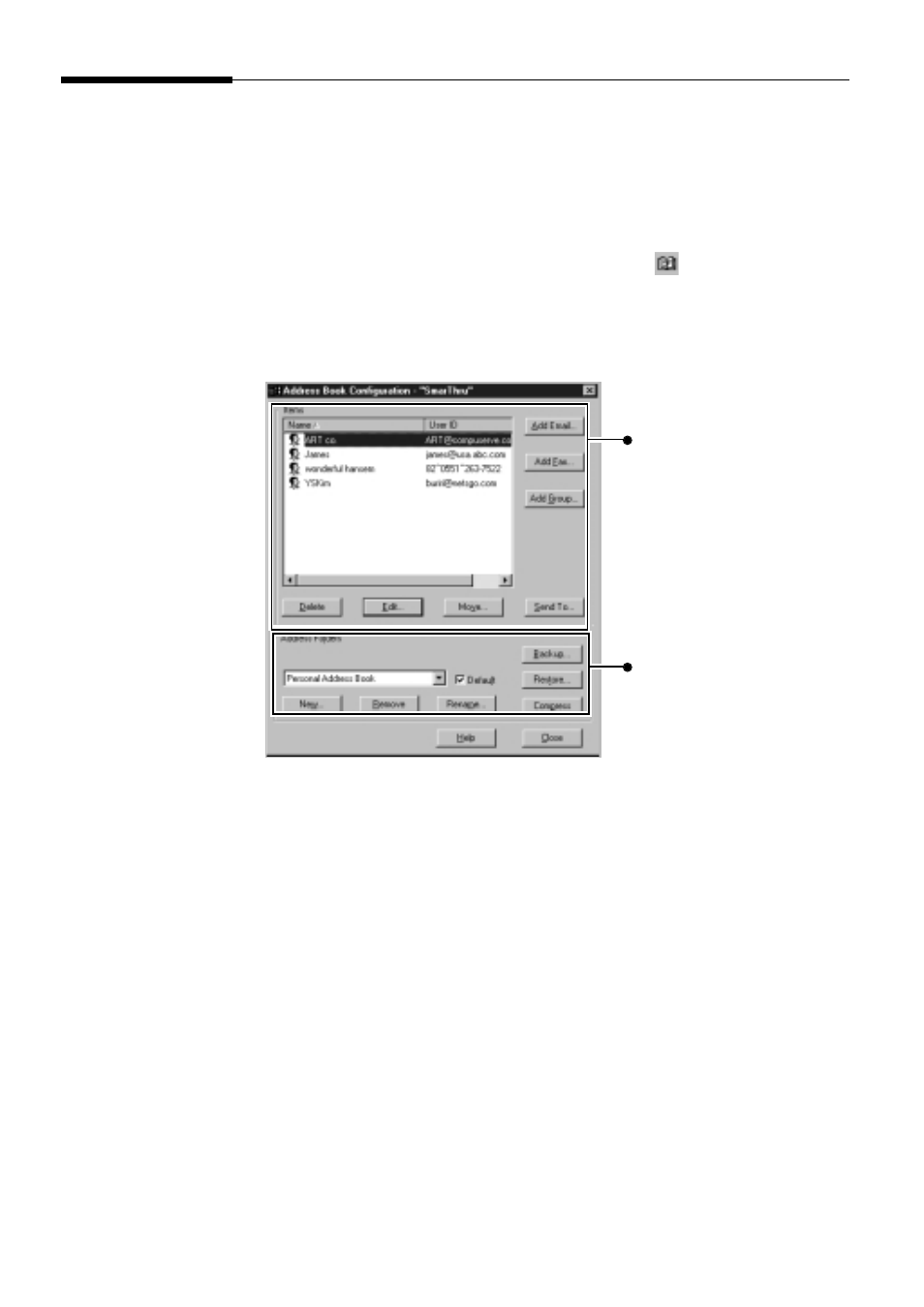 Opening the address book | Samsung SF-5100PI-XAA User Manual | Page 67 / 108