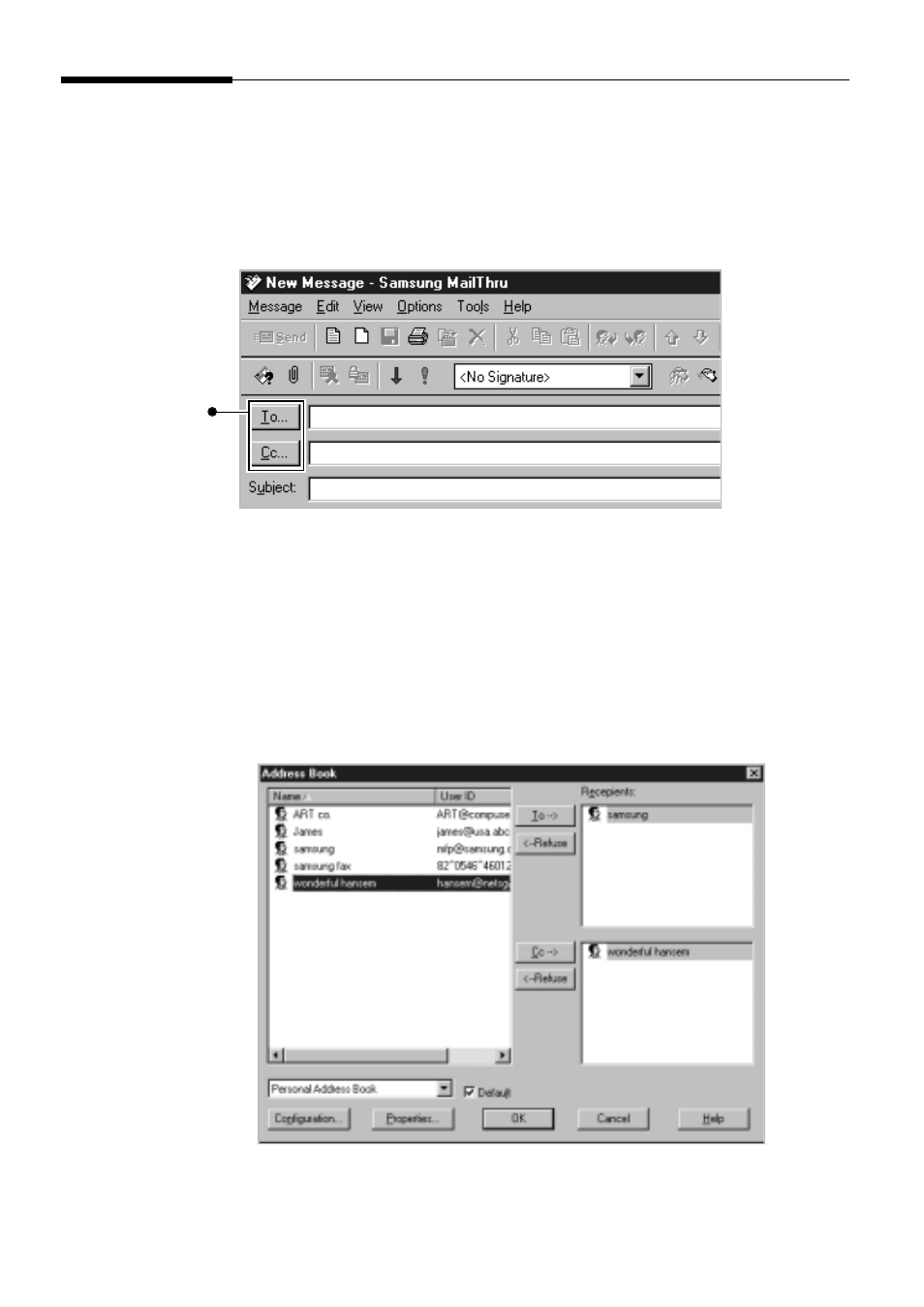 Using the address book | Samsung SF-5100PI-XAA User Manual | Page 69 / 108