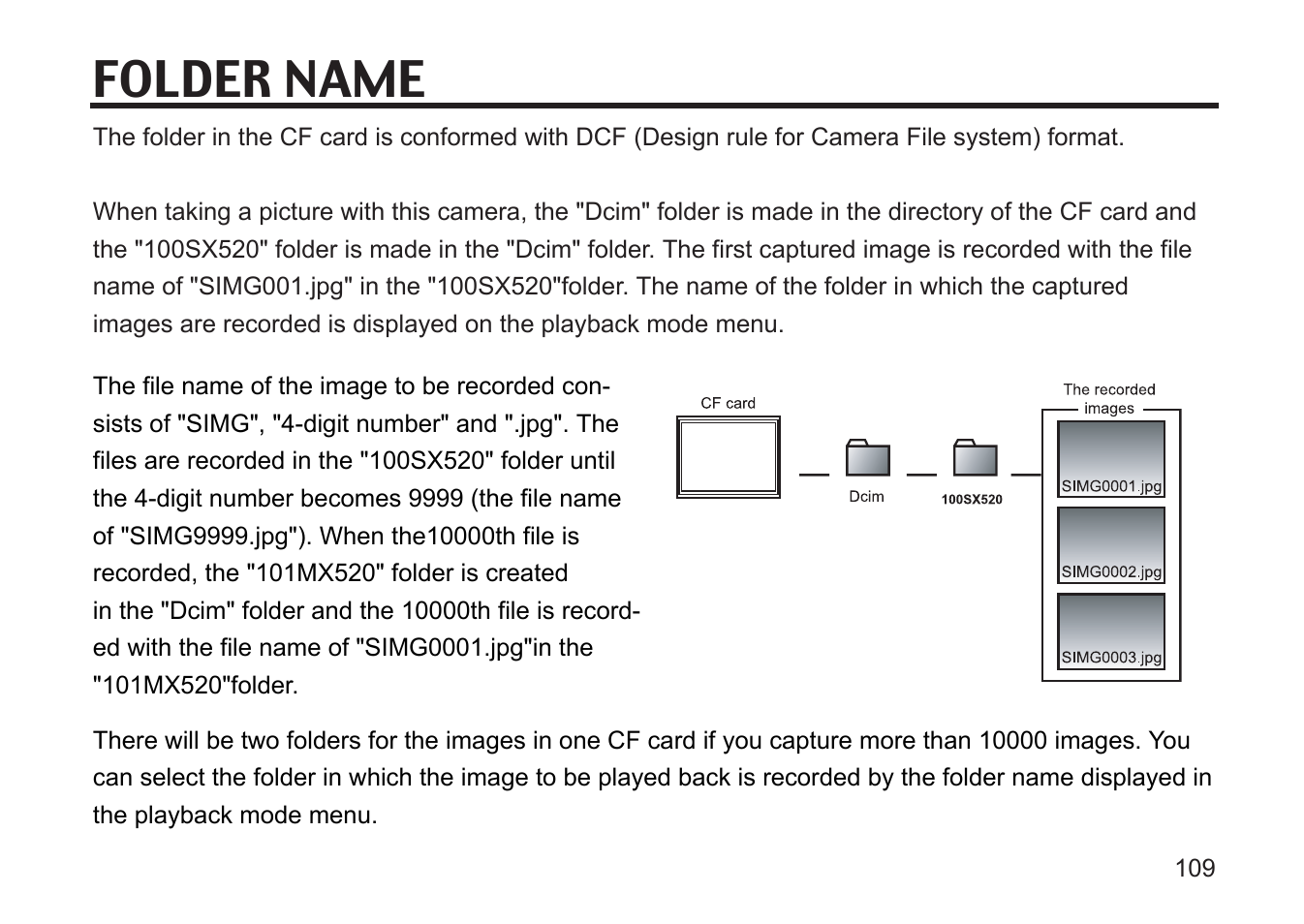 Folder name | Argus Camera DC3810 User Manual | Page 109 / 164