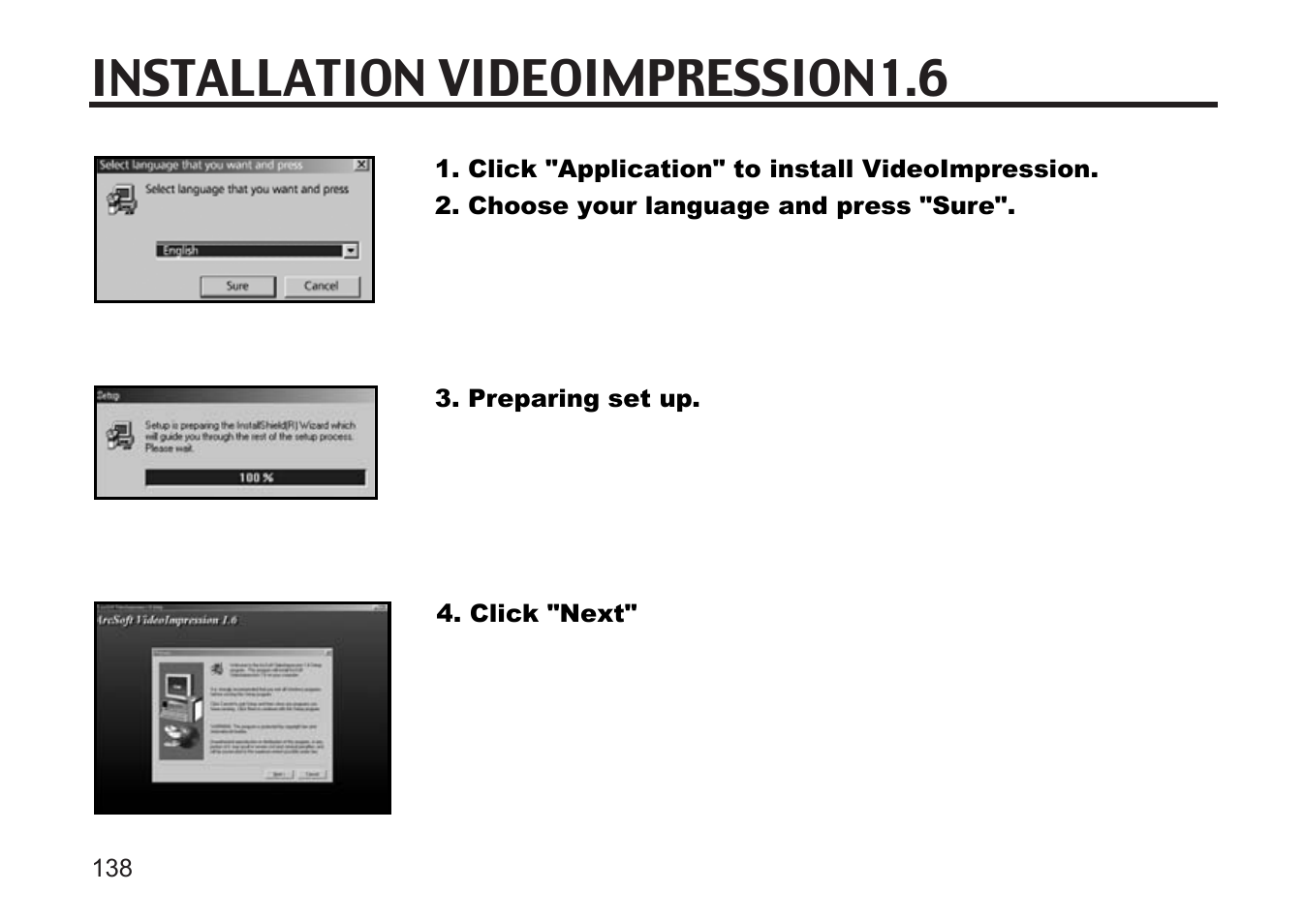 Installation videoimpression1.6 | Argus Camera DC3810 User Manual | Page 138 / 164