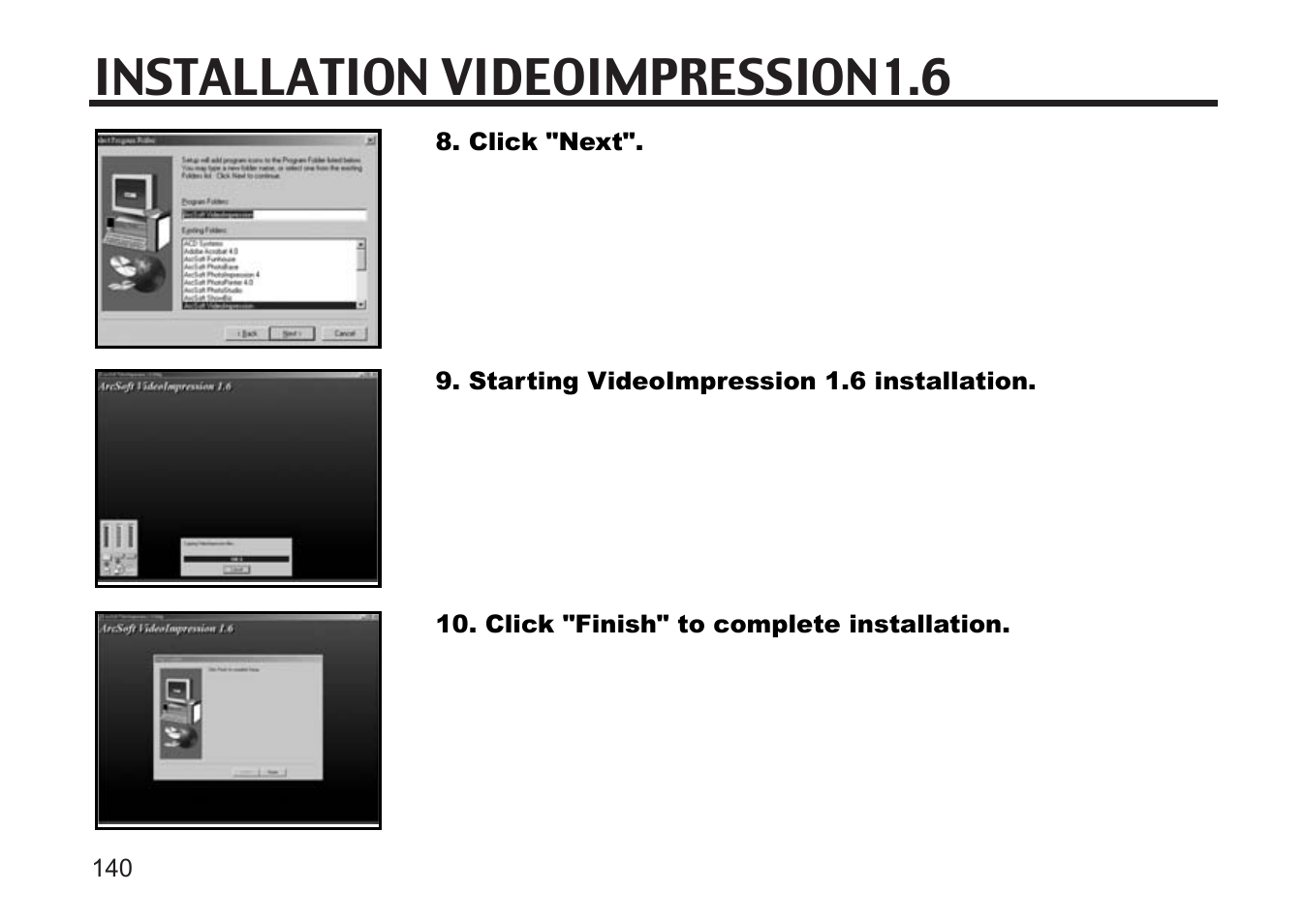 Installation videoimpression1.6 | Argus Camera DC3810 User Manual | Page 140 / 164