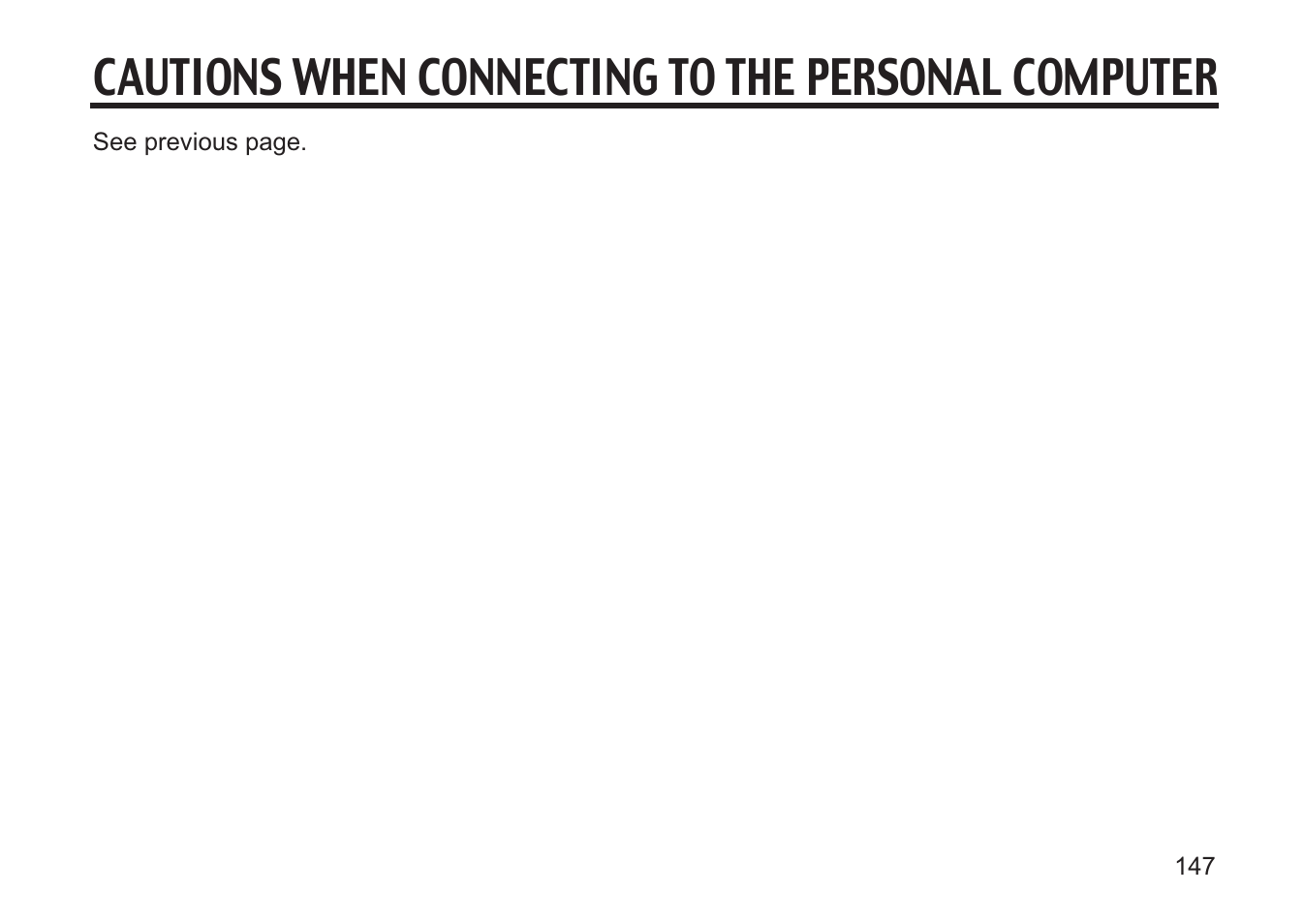 Cautions when connecting to the personal computer | Argus Camera DC3810 User Manual | Page 147 / 164