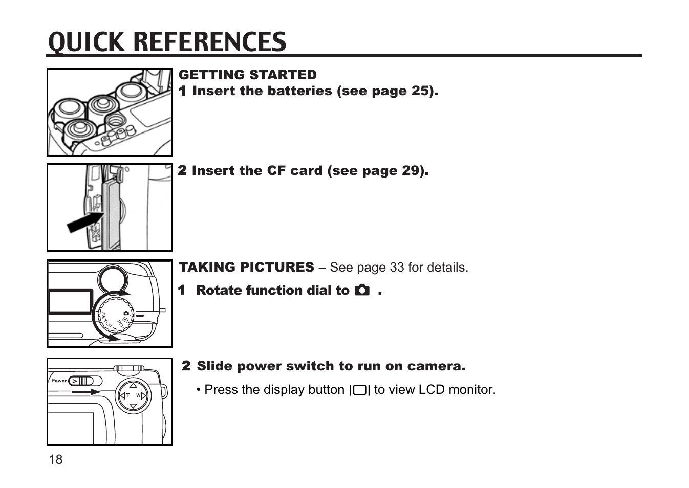 Quick references | Argus Camera DC3810 User Manual | Page 18 / 164