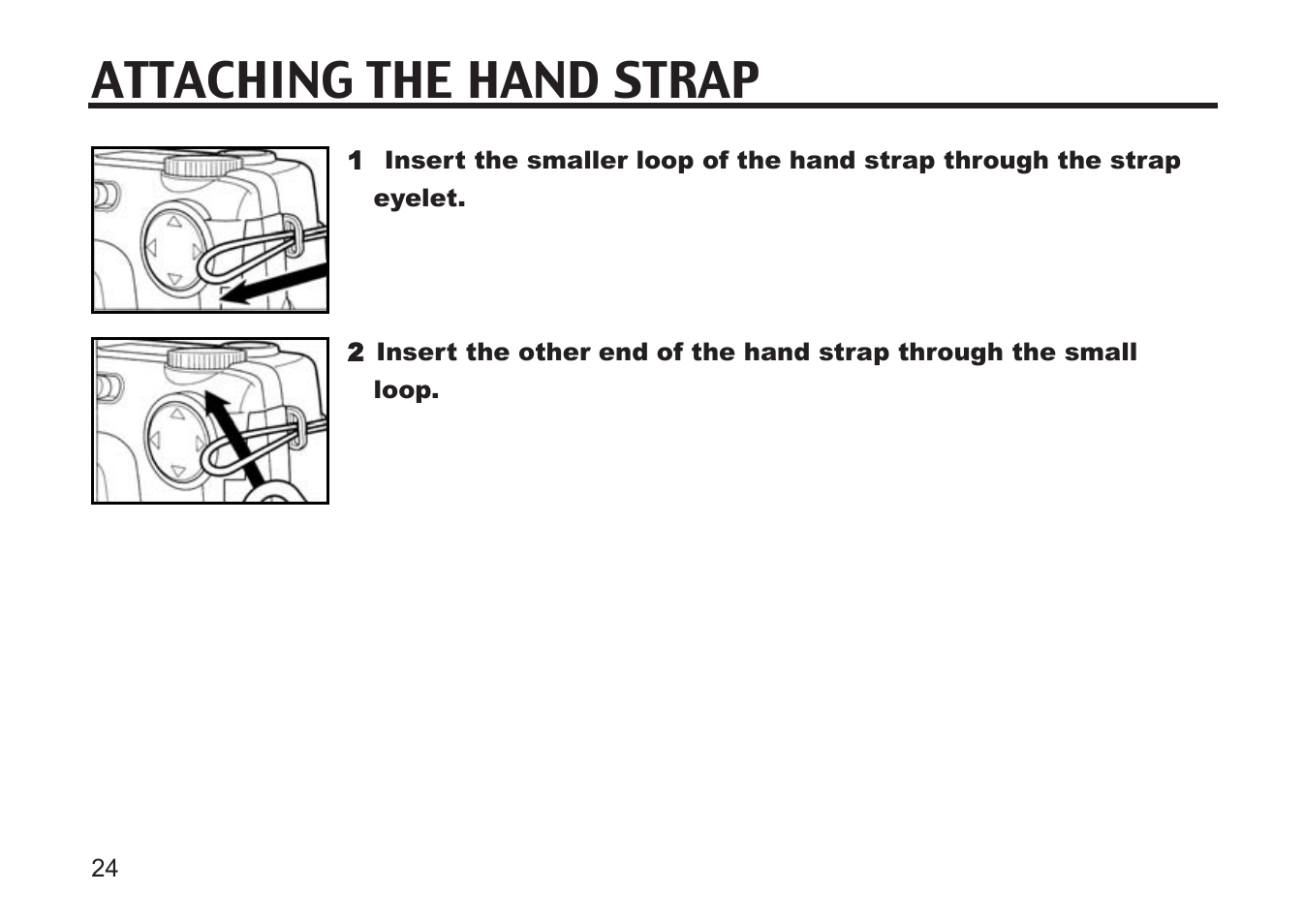 Attaching the hand strap | Argus Camera DC3810 User Manual | Page 24 / 164