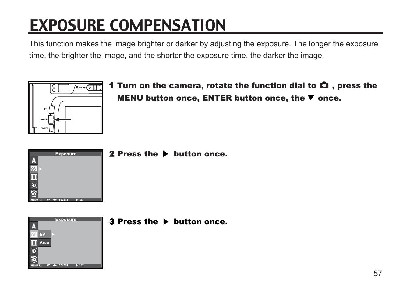 Exposure compensation | Argus Camera DC3810 User Manual | Page 57 / 164