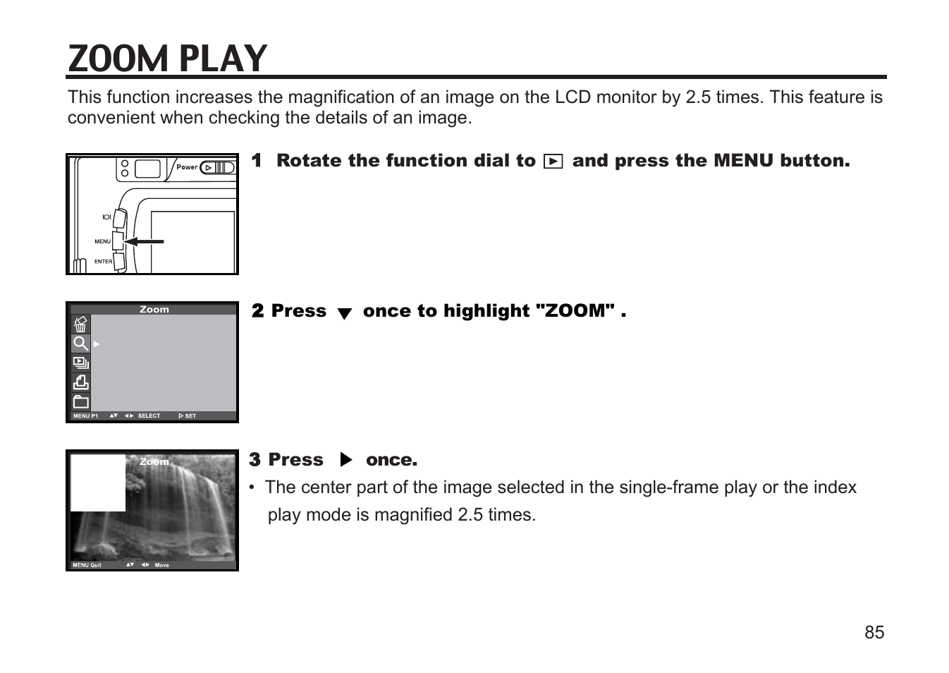 Zoom play | Argus Camera DC3810 User Manual | Page 85 / 164