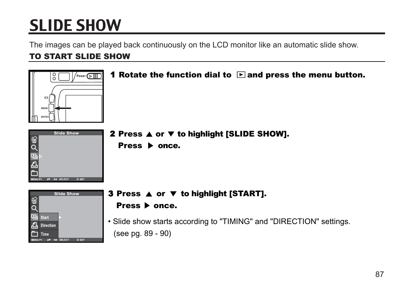 Slide show | Argus Camera DC3810 User Manual | Page 87 / 164