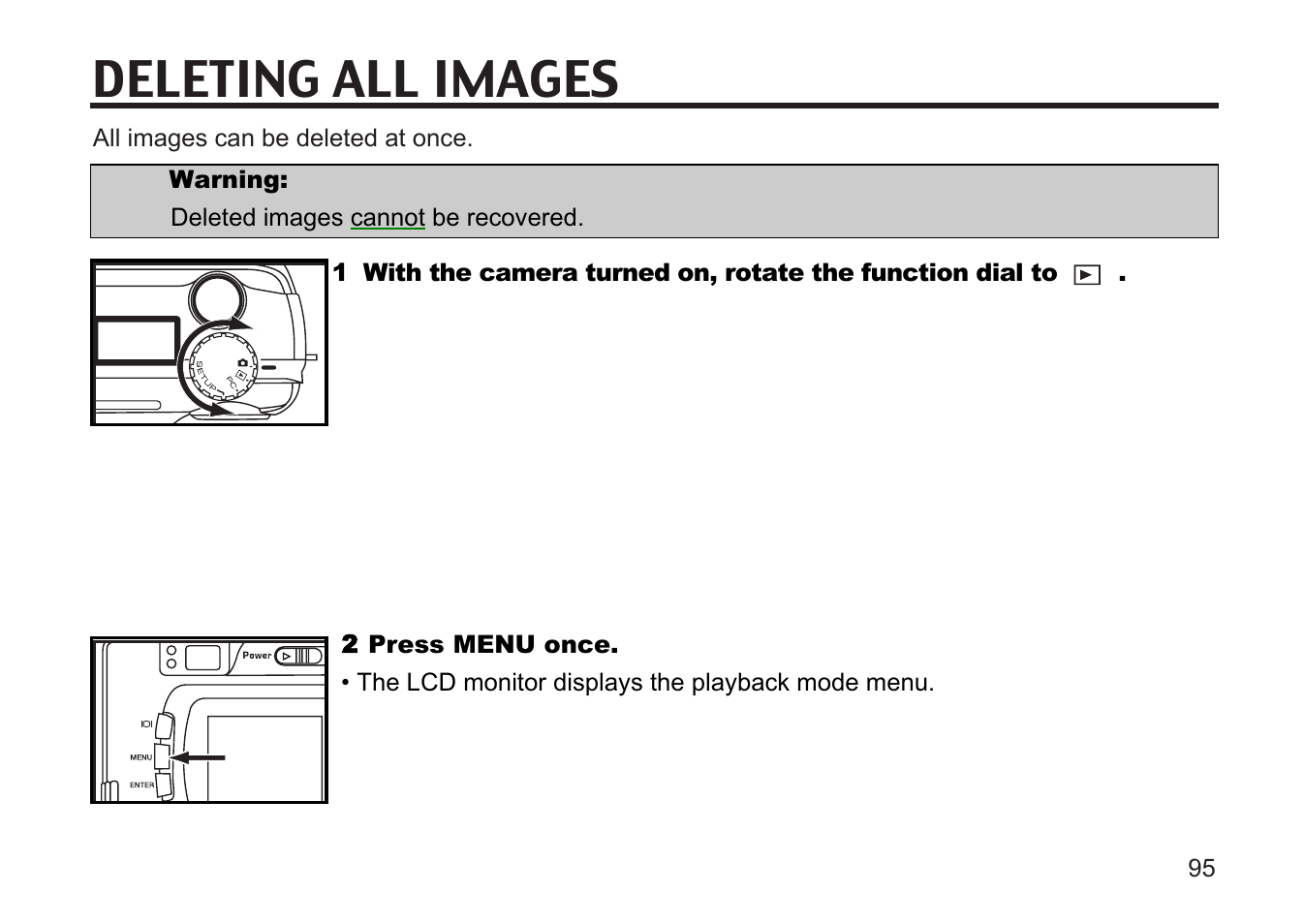 Deleting all images | Argus Camera DC3810 User Manual | Page 95 / 164