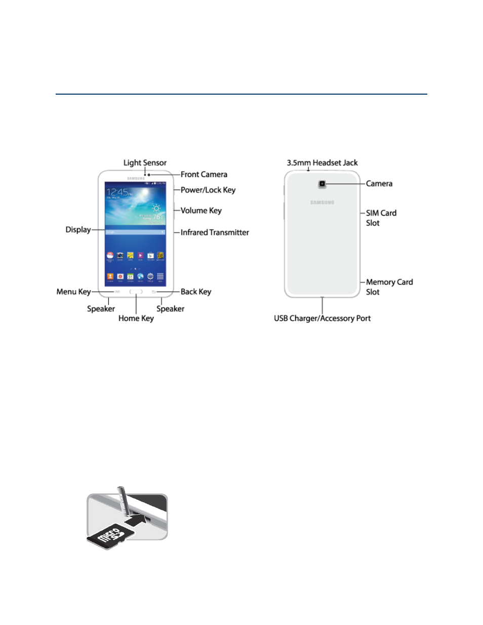 Get started, Your tablet at a glance, Set up your tablet | Samsung SM-T217SZKASPR User Manual | Page 10 / 125