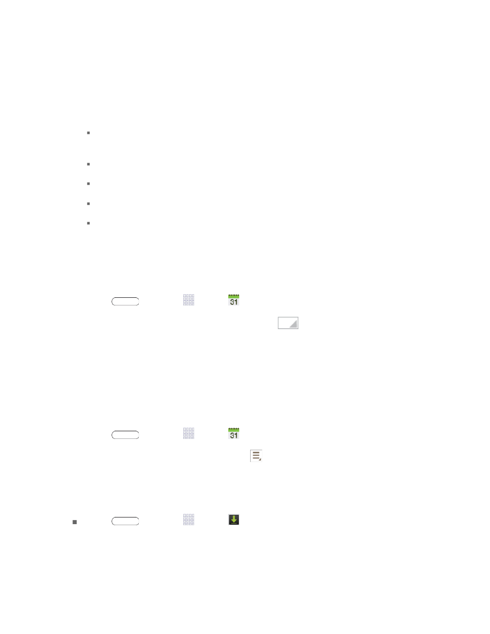 View events, Delete events, Downloads | Samsung SM-T217SZKASPR User Manual | Page 82 / 125