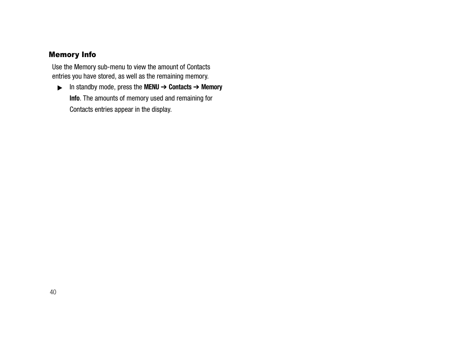 Memory info | Samsung SCH-R210LSACRI User Manual | Page 40 / 102