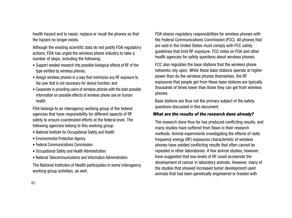 What are the results of the research done already | Samsung SCH-R210LSACRI User Manual | Page 80 / 102