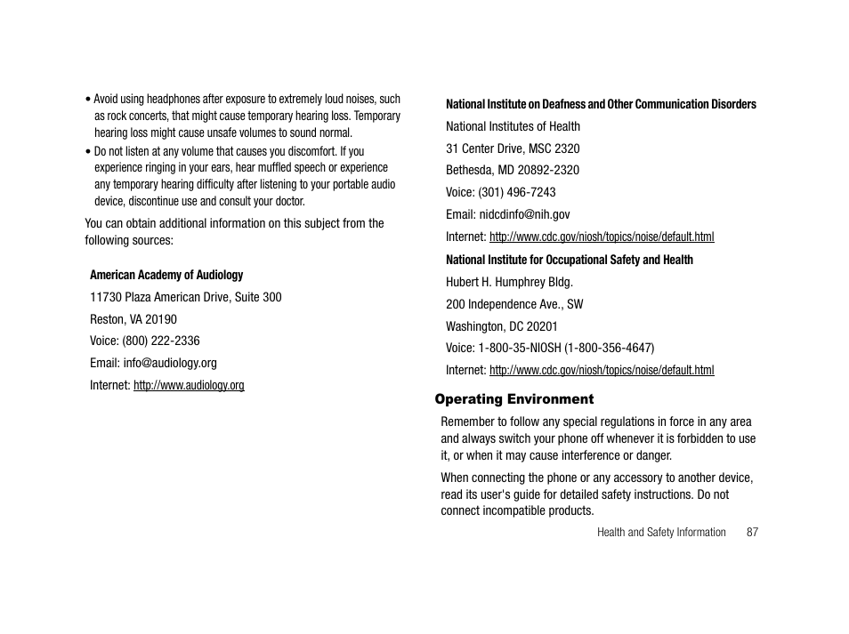 Operating environment | Samsung SCH-R210LSACRI User Manual | Page 87 / 102