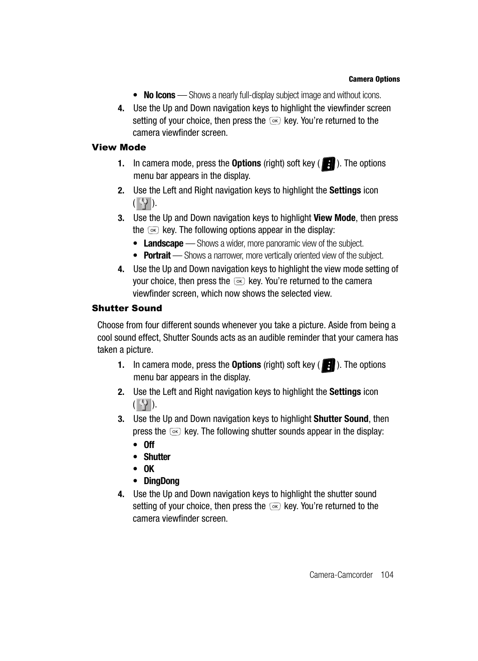 View mode, Shutter sound | Samsung SCH-R610ZKAUSC User Manual | Page 107 / 188