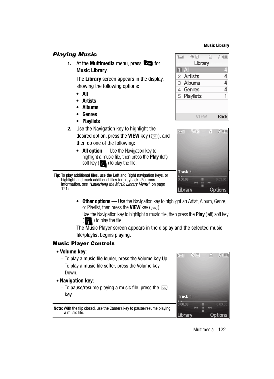 Playing music, Music player controls | Samsung SCH-R610ZKAUSC User Manual | Page 125 / 188