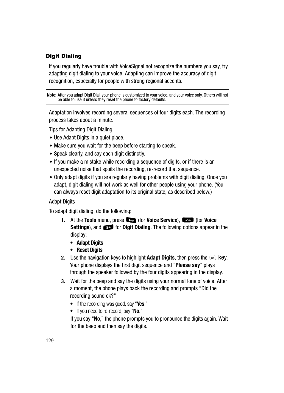 Digit dialing | Samsung SCH-R610ZKAUSC User Manual | Page 132 / 188