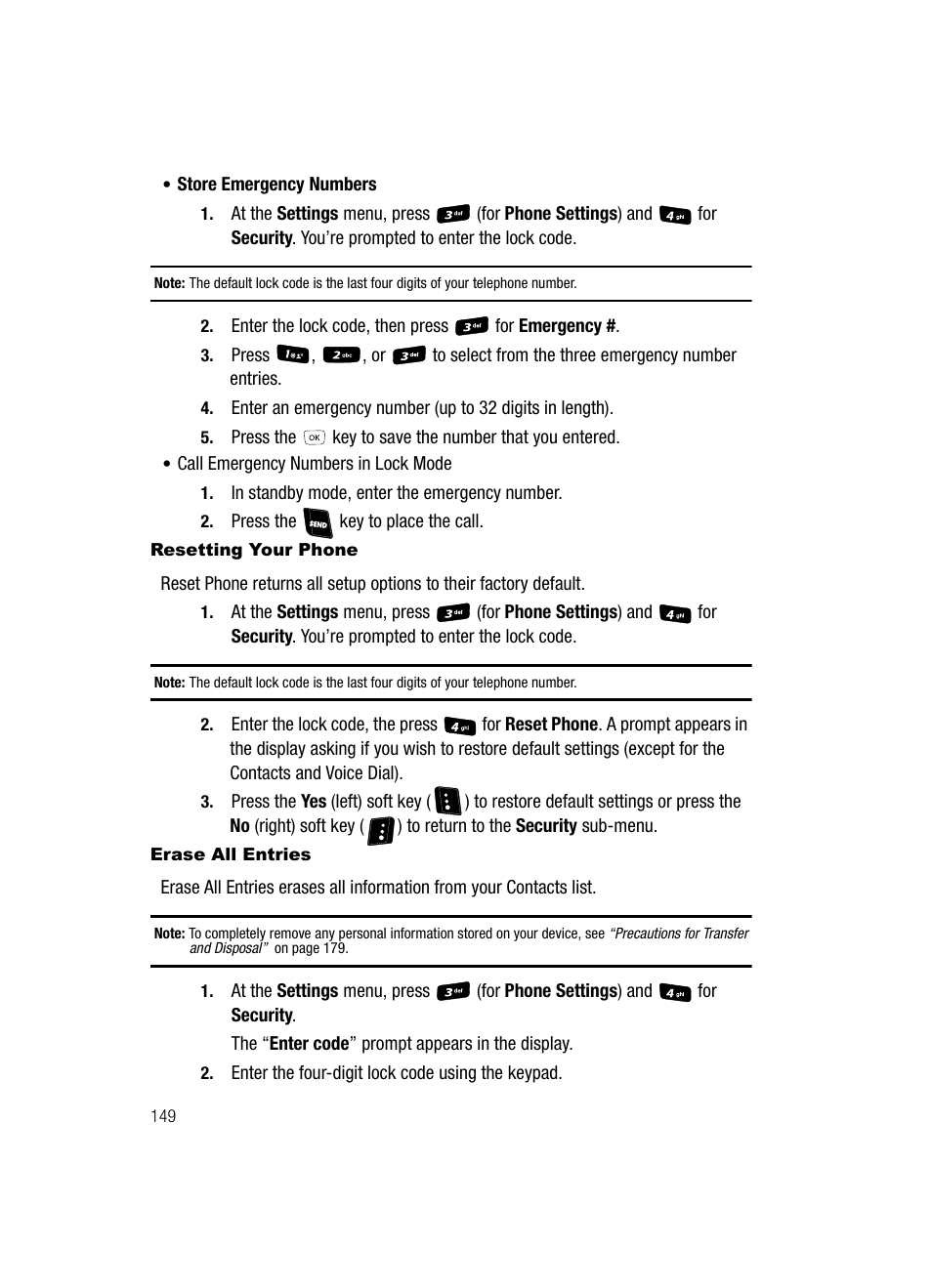Resetting your phone, Erase all entries | Samsung SCH-R610ZKAUSC User Manual | Page 152 / 188