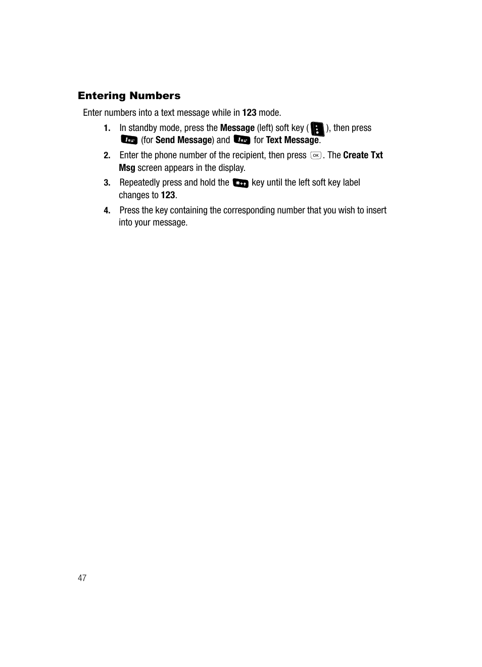 Entering numbers | Samsung SCH-R610ZKAUSC User Manual | Page 50 / 188