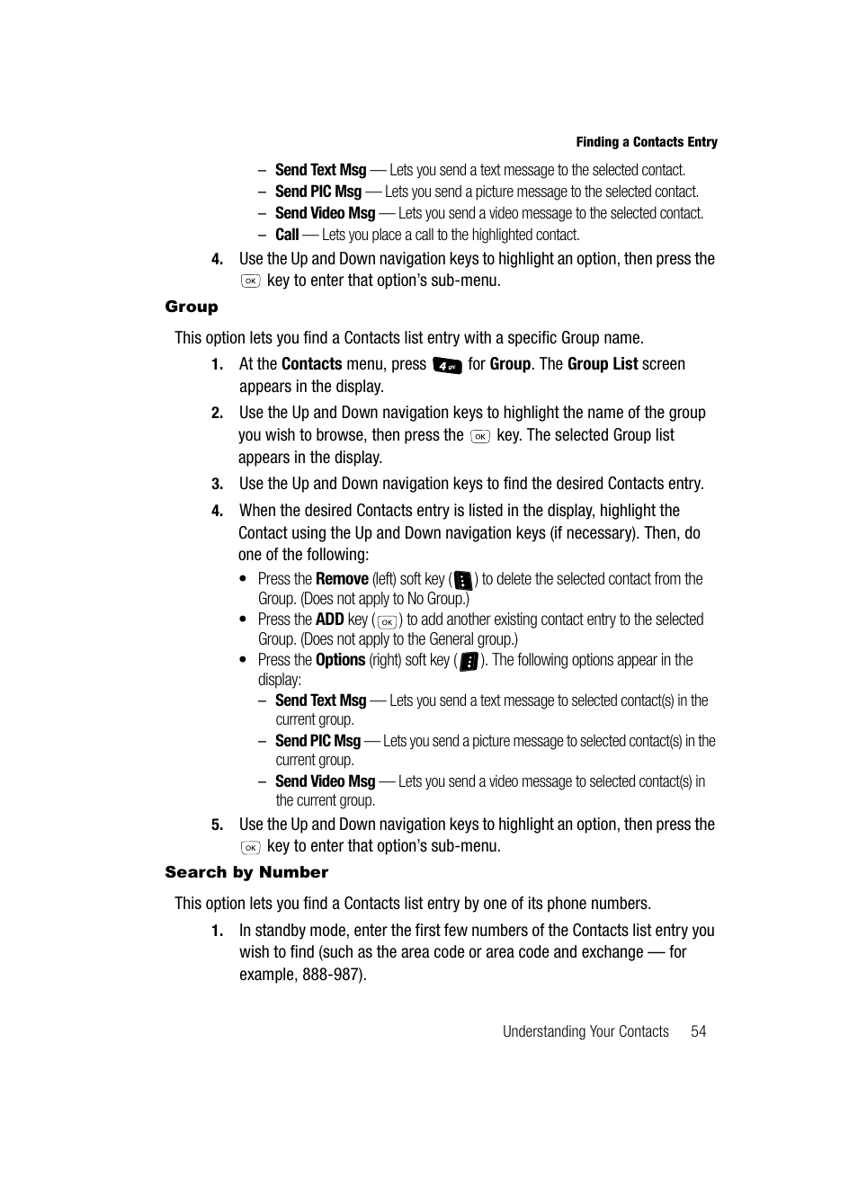Group, Search by number | Samsung SCH-R610ZKAUSC User Manual | Page 57 / 188