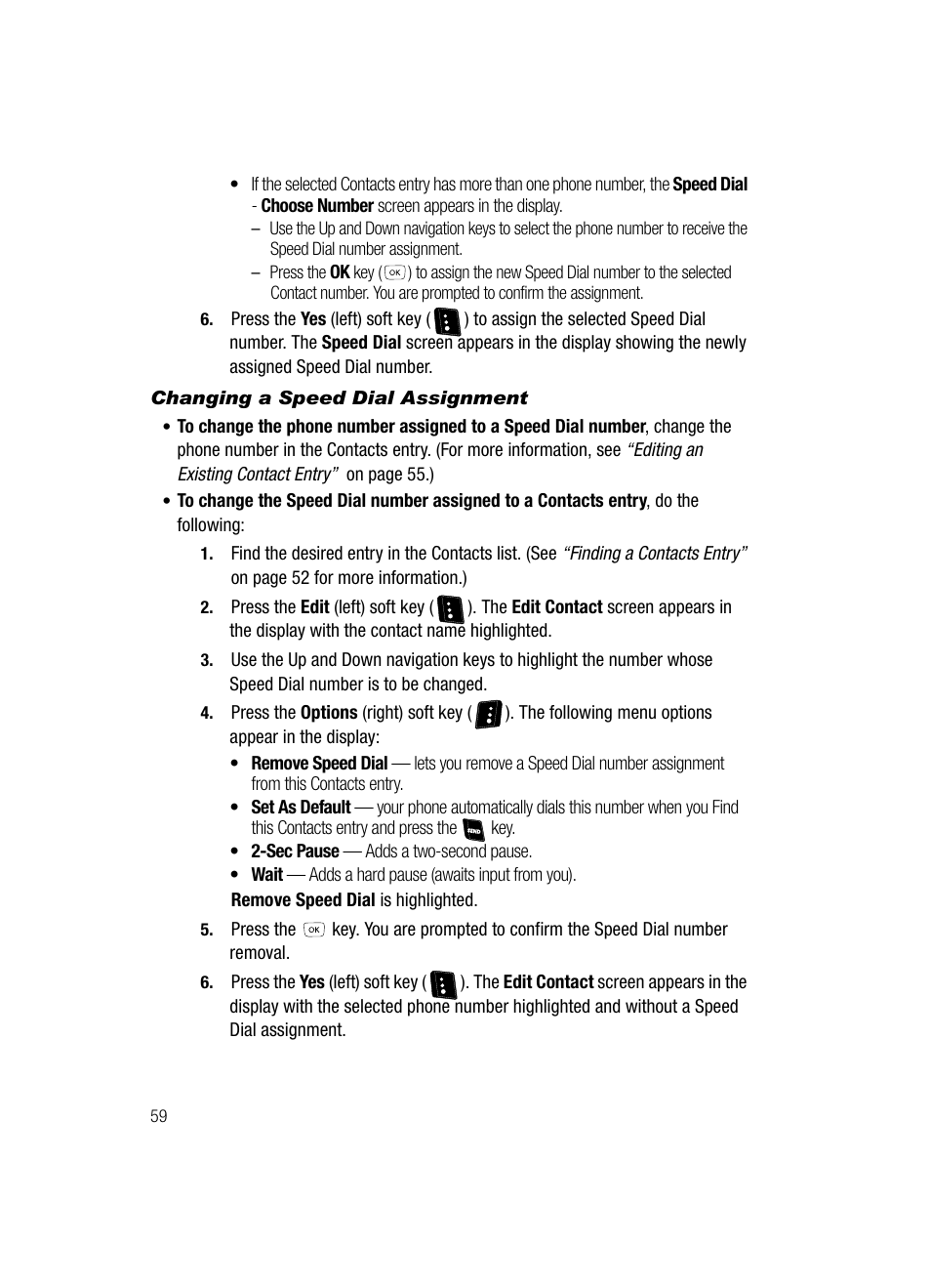 Changing a speed dial assignment | Samsung SCH-R610ZKAUSC User Manual | Page 62 / 188