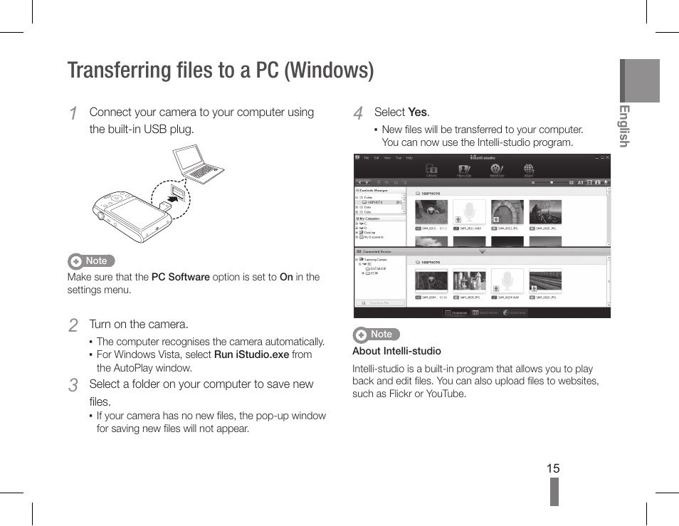 Transferring files to a pc (windows) | Samsung EC-PL90ZZBPAUS User Manual | Page 15 / 36