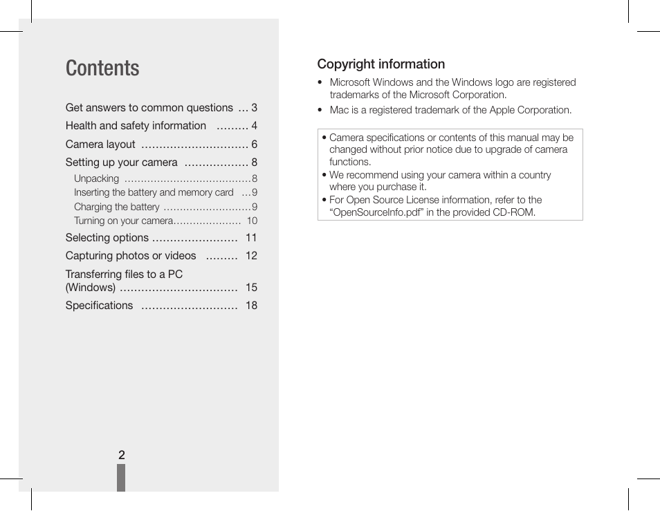 Samsung EC-PL90ZZBPAUS User Manual | Page 2 / 36