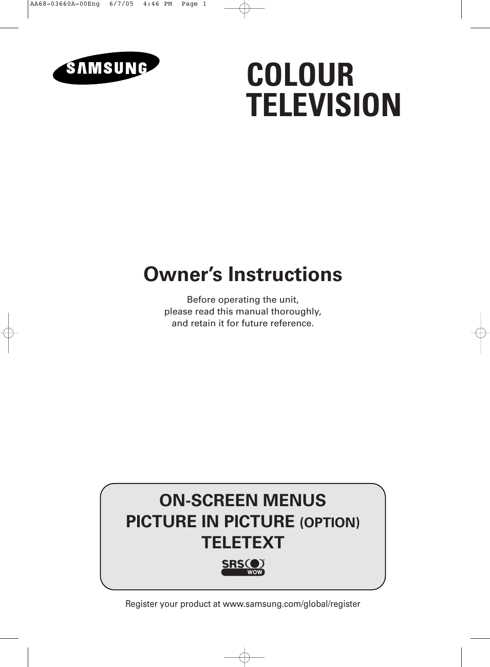 Samsung CW29M026V7XXEC User Manual | 48 pages