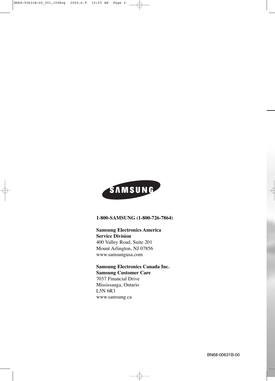 Samsung SPP4231KX-XAA User Manual | Page 104 / 104