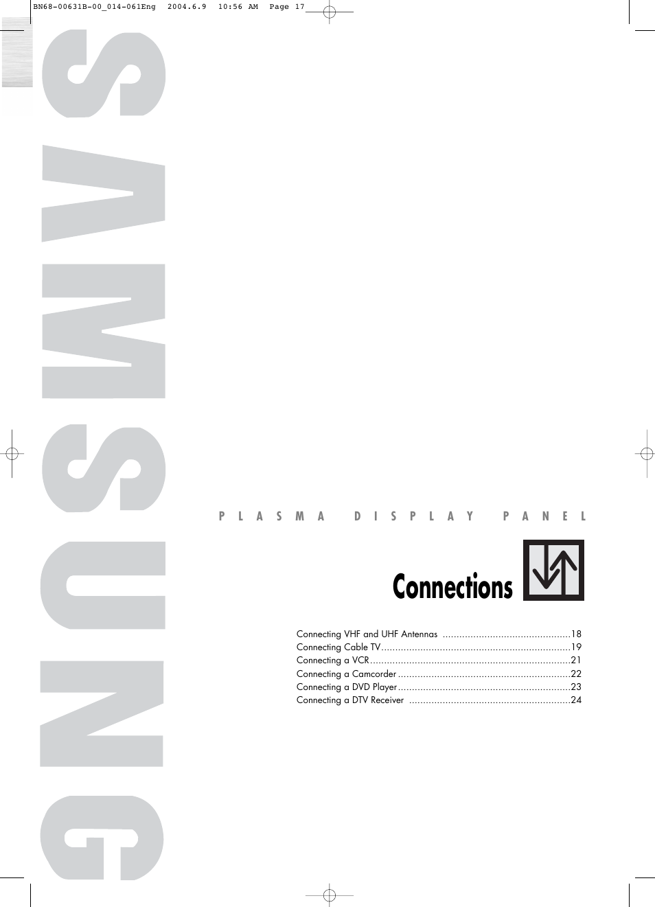 Connections | Samsung SPP4231KX-XAA User Manual | Page 17 / 104