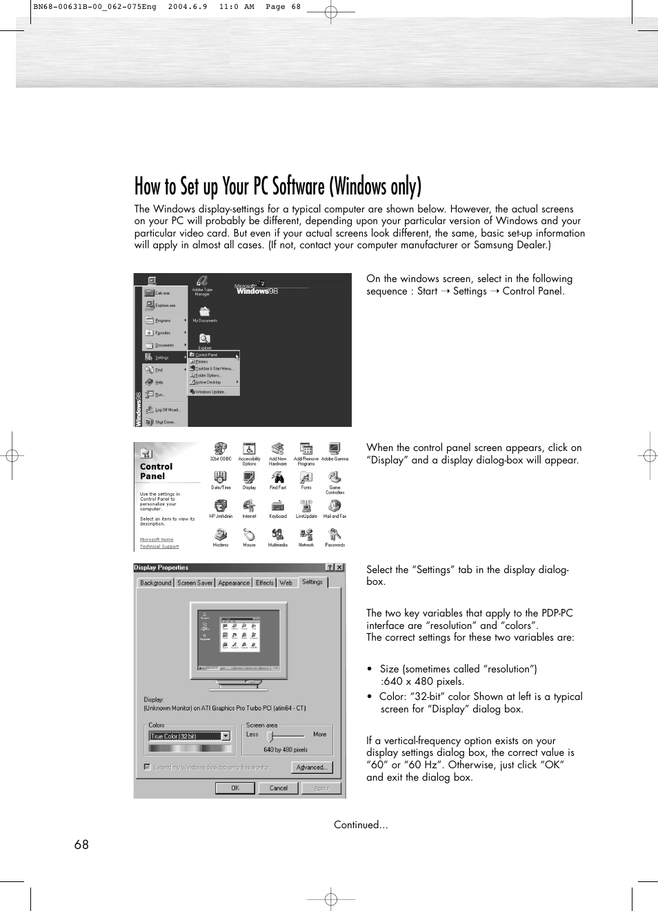 How to set up your pc software (windows only) | Samsung SPP4231KX-XAA User Manual | Page 68 / 104