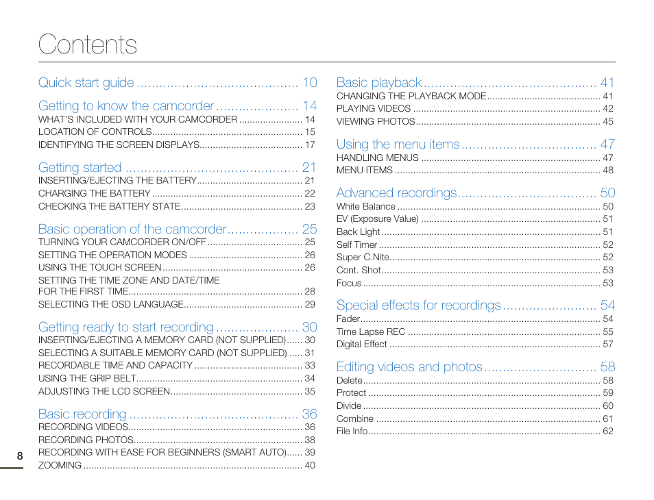 Samsung HMX-Q10UN-XAA User Manual | Page 12 / 114