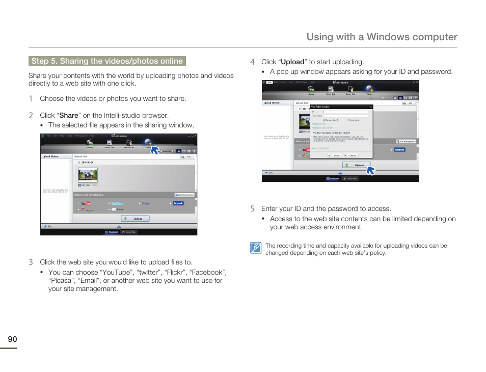 Using with a windows computer | Samsung HMX-Q10UN-XAA User Manual | Page 94 / 114