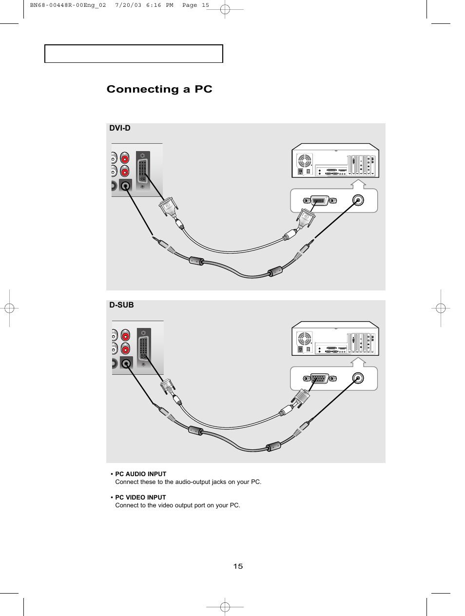 Connecting a pc | Samsung LTN406WX-XAA User Manual | Page 23 / 82