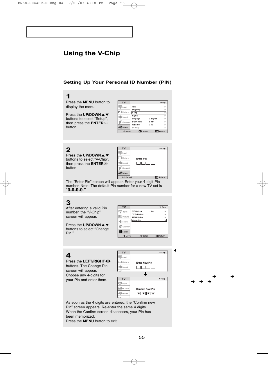 Using the v-chip | Samsung LTN406WX-XAA User Manual | Page 63 / 82
