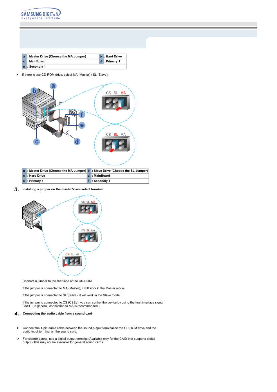 Connecting the power cable, Setup | Samsung SC-152GEBS User Manual | Page 10 / 15